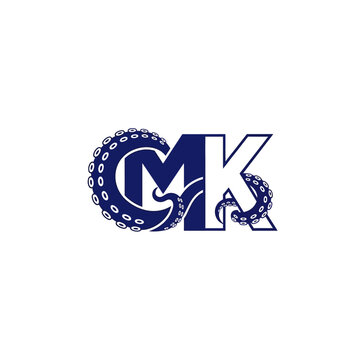 Tentacle Logo Design Graphic Symbol.