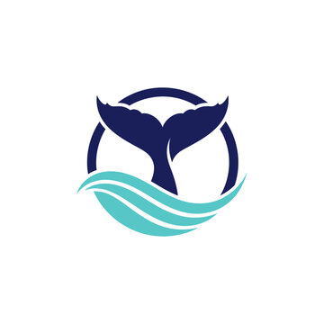 Whale tail logo design element symbol.