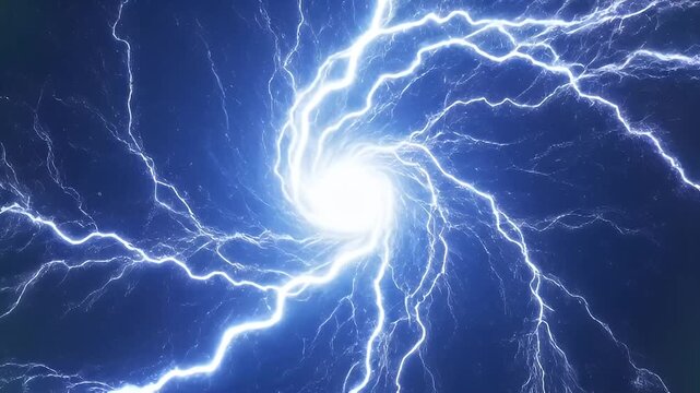 Abstract Blue Energy Swirl on Green Screen Background