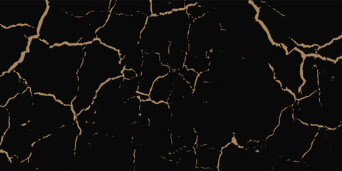 This striking black marble design is accented with fine golden veins, creating a bold and luxurious contrast. © badrut