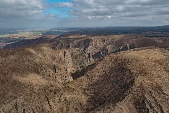 Hexentanzplatz und Bodetal. Vogelperspektive.