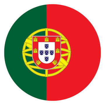 Portugal Flag in Circle Shape