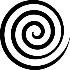 Fototapeta premium Abstract Spiral Swirl Icon Black Circular Wave Symbol
