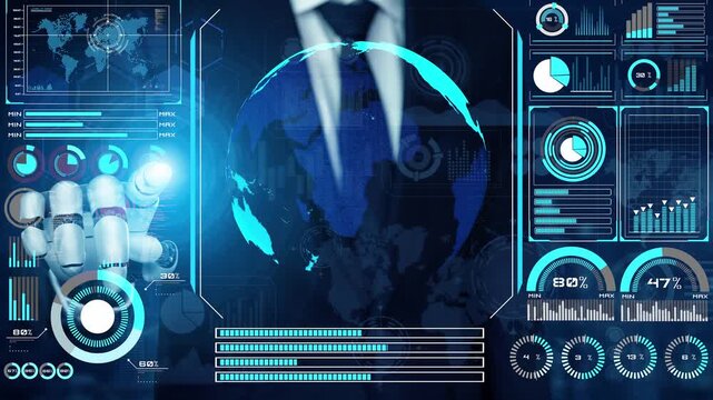AI-powered global network interface enabling real-time data interaction, virtual assistant support, and artificial intelligence-driven internet communication insights. Thunk