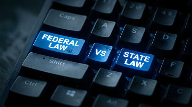 Federal law versus state law keyboard concept