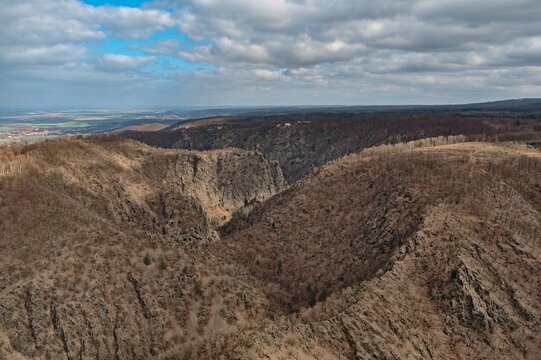 Hexentanzplatz und Bodetal. Vogelperspektive.