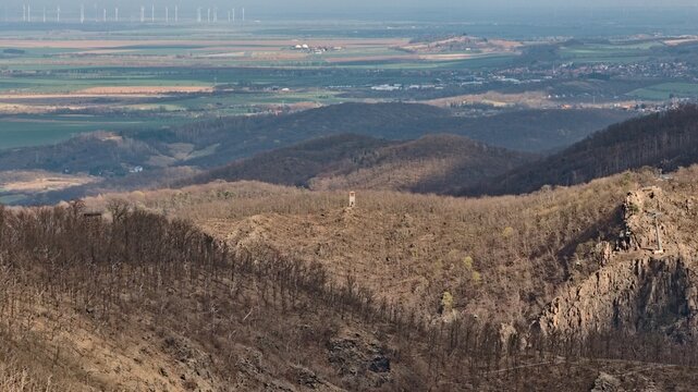 Hexentanzplatz und Bodetal. Vogelperspektive.