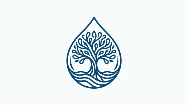 Tree of Life and Water Drop Logo