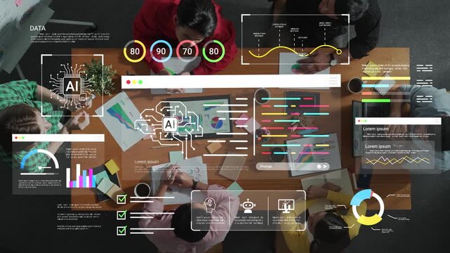 Team Collaboration on Artificial Intelligence Development with Data Insights and Visualizations in Modern Workspace Setting Gluon.