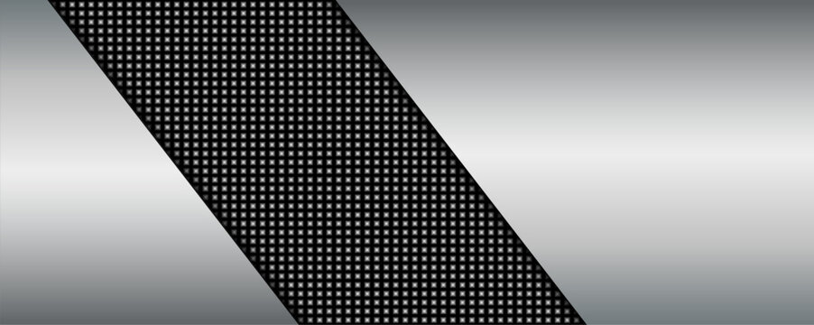 Silver black background with dotted pattern, halftone abstract banner.