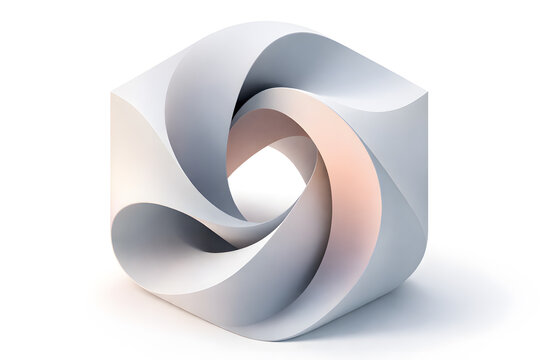 Surreal non-Euclidean object folding into itself with soft gradients