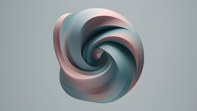 Surreal non-Euclidean object folding into itself with soft gradients
