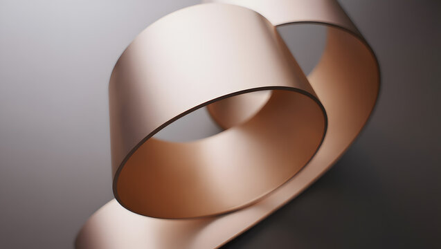 Surreal non-Euclidean object folding into itself with soft gradients