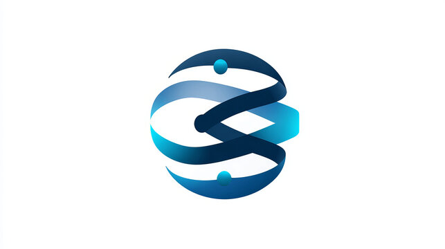 Network Connection with curved lines circle shapes technology Analysis logo vector design concept. Abstract circle logotype ideas for cyber security, Big data, ui, website, Advanced Technology, robot.