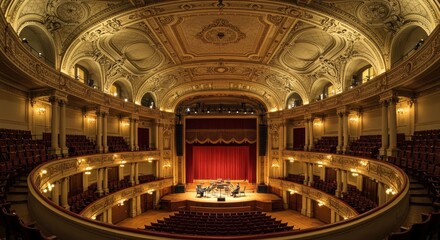 Fototapeta premium Grand interior theater stage with seating