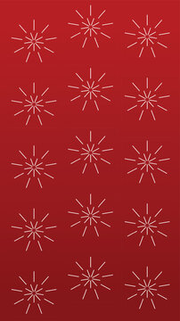 Repeating pattern of white abstract starburst or asterisk shapes arranged in a grid over a gradient red background