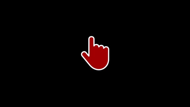 Computer hand click icon animation. Cursor sign motion graphics. mouse cursor burst 4k video footage.
