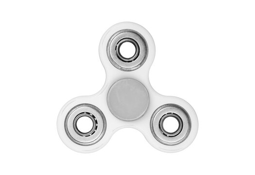 white fidget spinner toy isolated on transparent background	