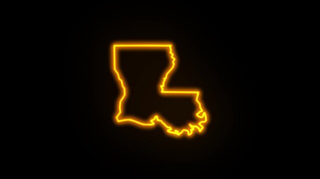 louisiana map neon outline