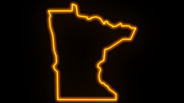 minnesota map neon outline