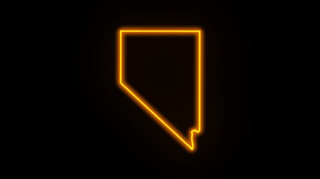 nevada map neon outline