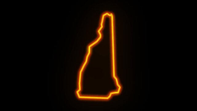 new hempshire map neon outline