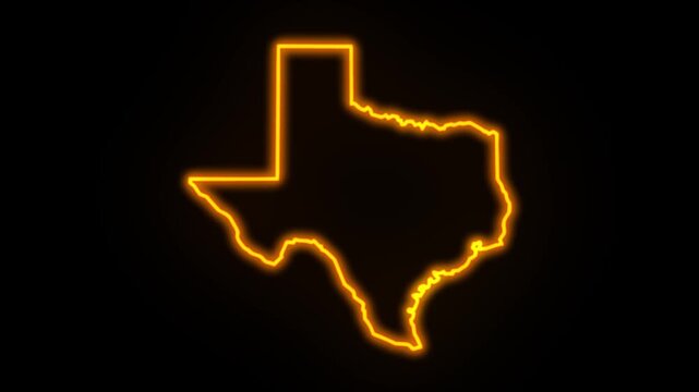 texas map neon outline