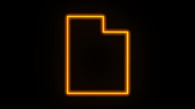 utah map neon outline