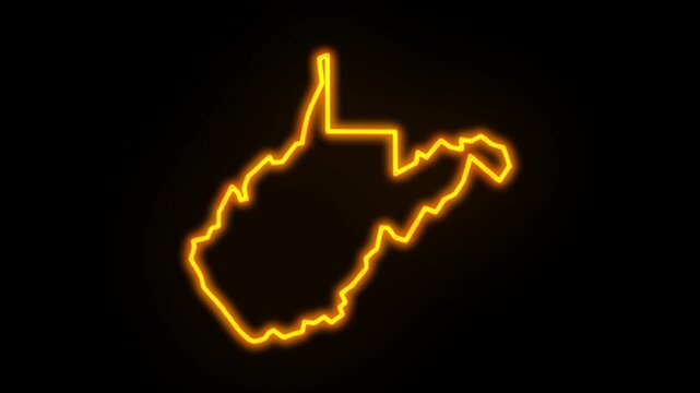 west virginia map neon outline