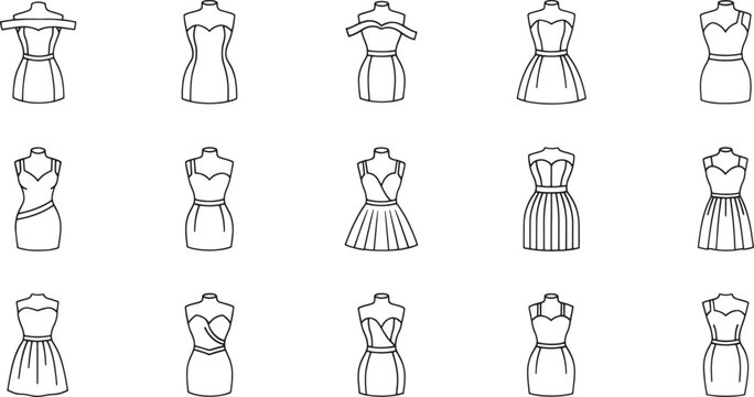 Black and white of diverse women in various dresses and poses fashion 1