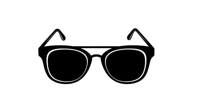 Black Sunglasses with White Outline.