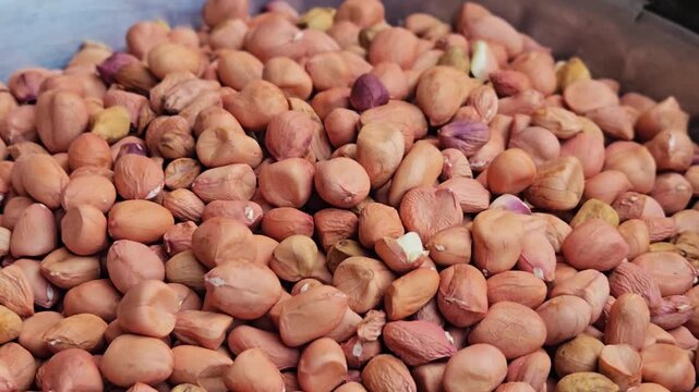 Java peanuts, a specific variety of groundnut known for their small, round shape and pink skin, are often used for premium products like peanut butter or snacking due to their high oil content. 