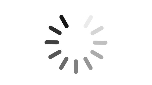 Animated circular loading mark with white background and no background.