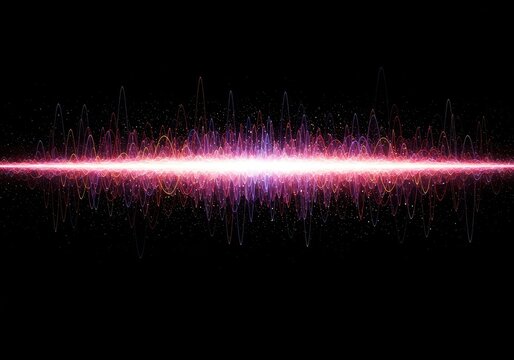 Abstract background of vibrant energy waves separating and spreading across the frame, demonstrating frequency dispersion and spectral shift, propagation, background, wave theory