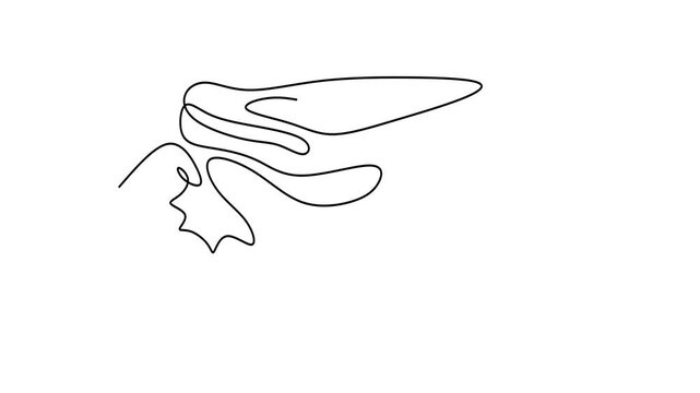 Animated self drawing of continuous line draw of  lettering Sandwich.    Full length one line animation. 4K