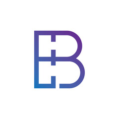 Gradient blue and purple letter b logo design with letter b, gradient © Khadiza_StockDesign