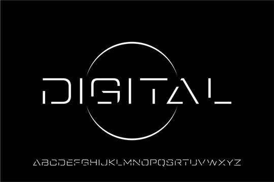 Digital Technology Alphabet Lettering System.