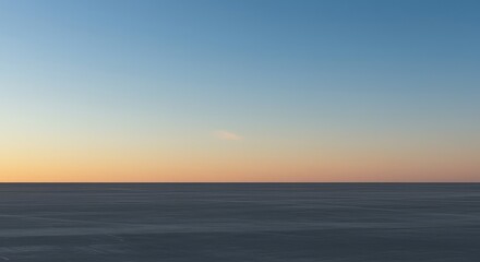 Fototapeta premium Abstract minimalist background showing the intersection of a flat surface and the immense, empty sky extending to the infinite horizon line, infinite, empty, demarcation
