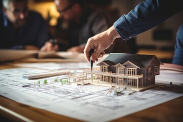 Fototapeta premium Planning house adult hand.