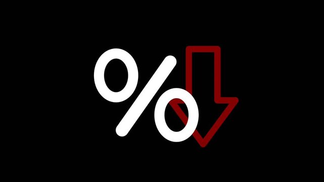 simple animation of percentage down concept