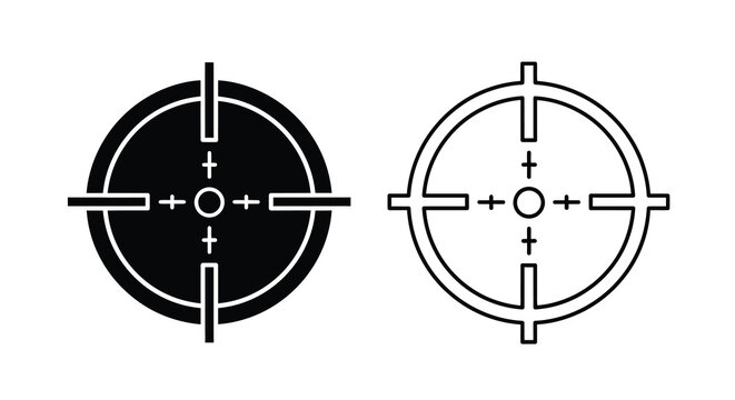 Two variations of a target or scope reticle shown in black and white