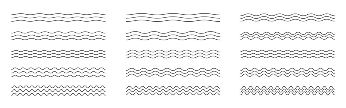 Wave lines. Wave thin line background. Vector  wave horizontal underline. Vector illustration