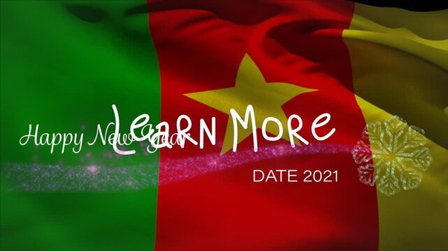 Animation of happy new year, learn more over flag of senegal