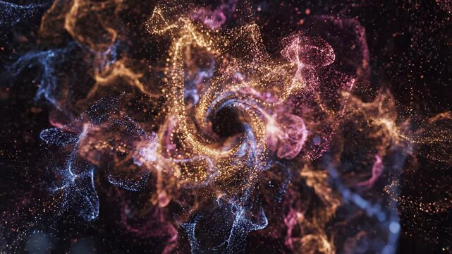 Abstract cosmic particle swirl for tech concepts, digital marketing, and futuristic projects