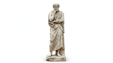 Fototapeta premium Ancient Roman philosopher statue in marble, classical wisdom and history sculpture for educational and cultural themes
