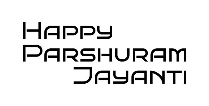 Happy Parshuram Jayanti English greeting text design in black