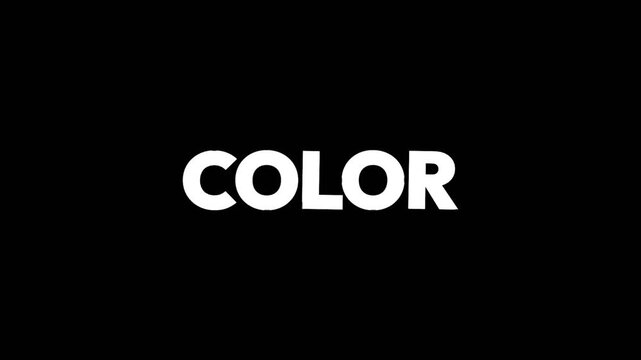 Simple and clean color text animation with smooth fade effect on dark background, ideal for design themes, branding, and creative video content.