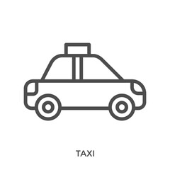 Obraz premium Taxi Icon Line Style. Design Vector Illustration