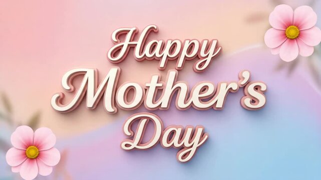 Happy mothers day 3d text greeting card design