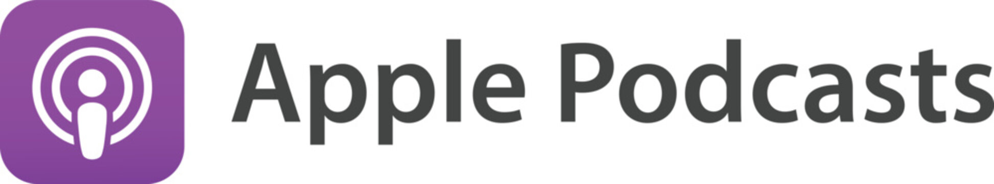 Apple Podcasts Logo with  Icon and Modern Typography Vector